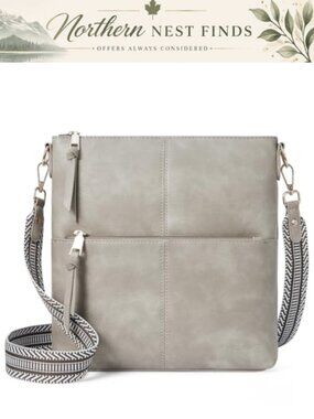 Vegan Leather Crossbody Purse Medium Women Shoulder Bag Guitar Strap